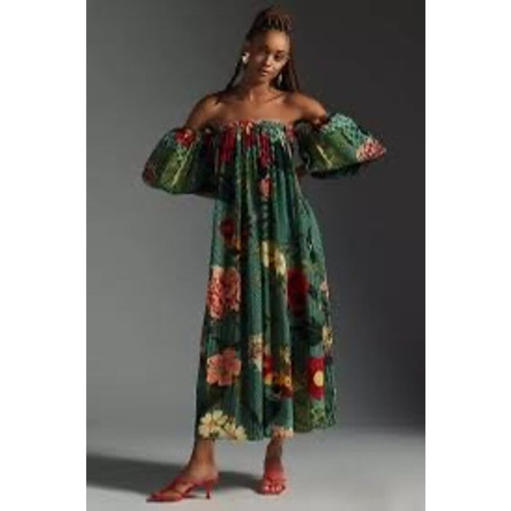 Anthropologie Siddhartha Bansal Floral Resort Off-The-Shoulder Dress Size M